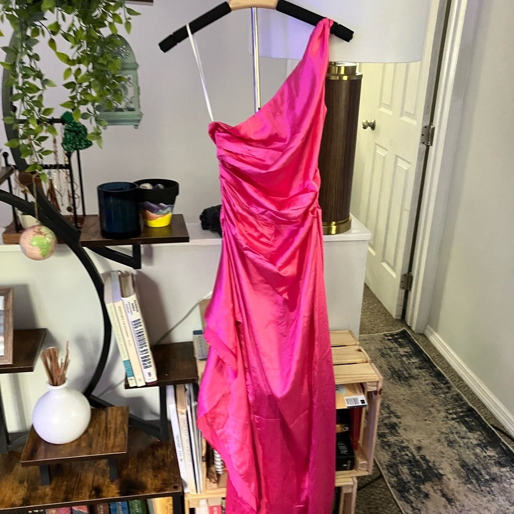 Hello Molly Pink One-Shoulder Dress - Picture 2 of 4